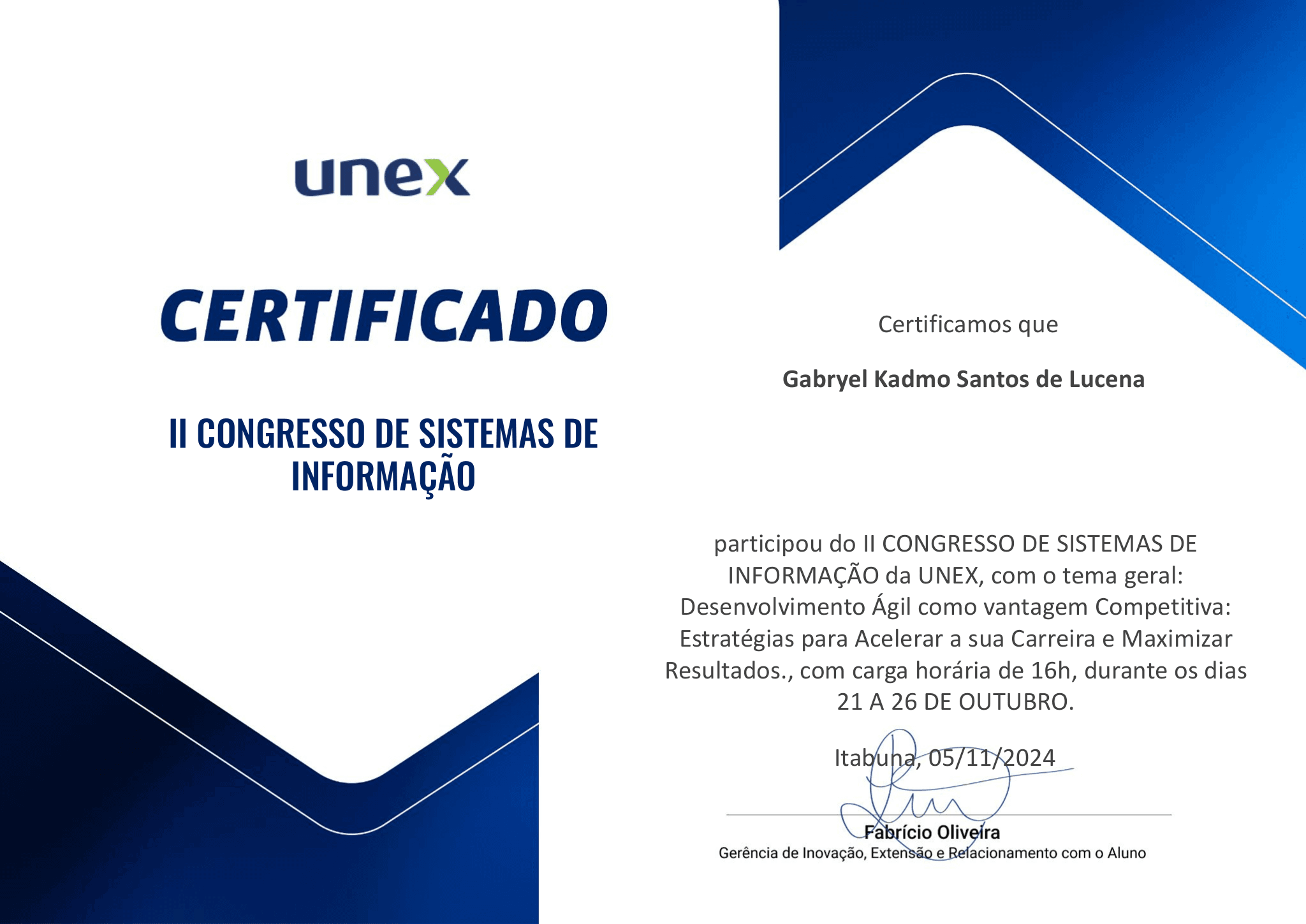 II Congresso de Sistemas de Informação - UNEX