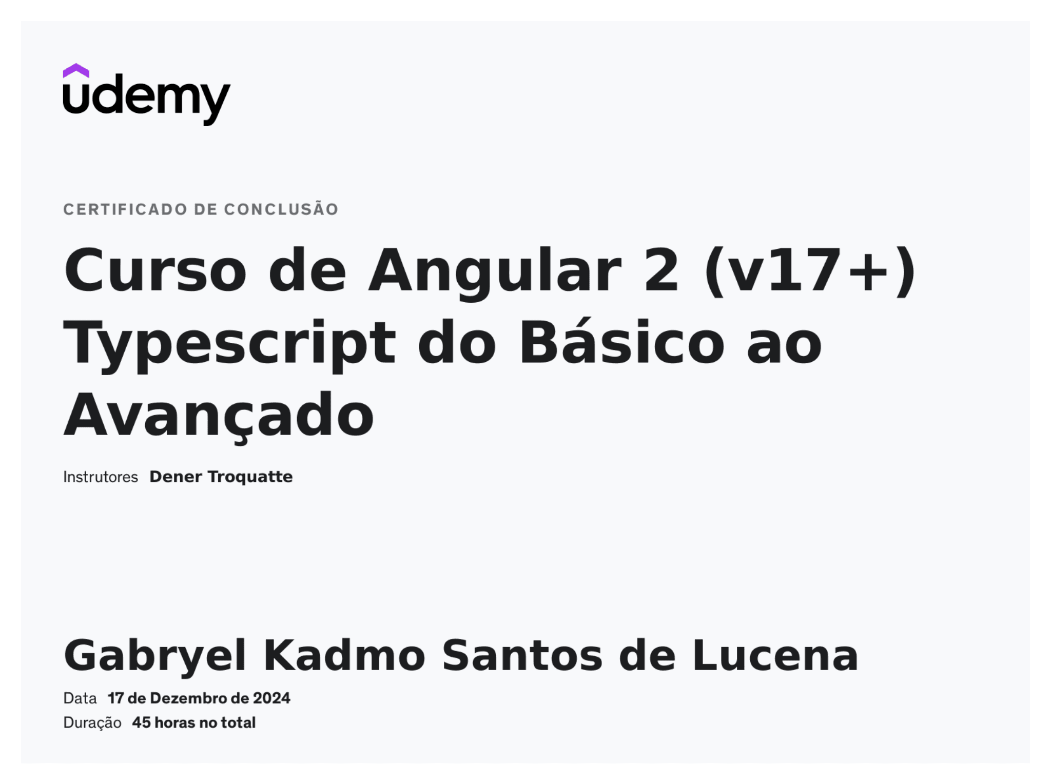 Certificado Angular